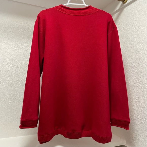 Elizabeth by Liz Claiborne Red Rib Knit Cotton Crewneck Pullover Sweater | Sz 2X - Picture 2 of 4